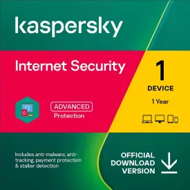  Kaspersky Internet Security 2023 | 1 Készülék | 1 Év | PC/Mac/Android | Antivirus és Secure VPN |Online Code