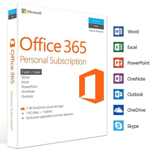 Microsoft Office 365 – 1 Felhasználó PC/MAC EUROPE – 1 Év Digitális KULCS