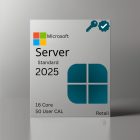 Microsoft Windows Server 2025 Standard– 16 core licenszkulcs - 50 CAL-al