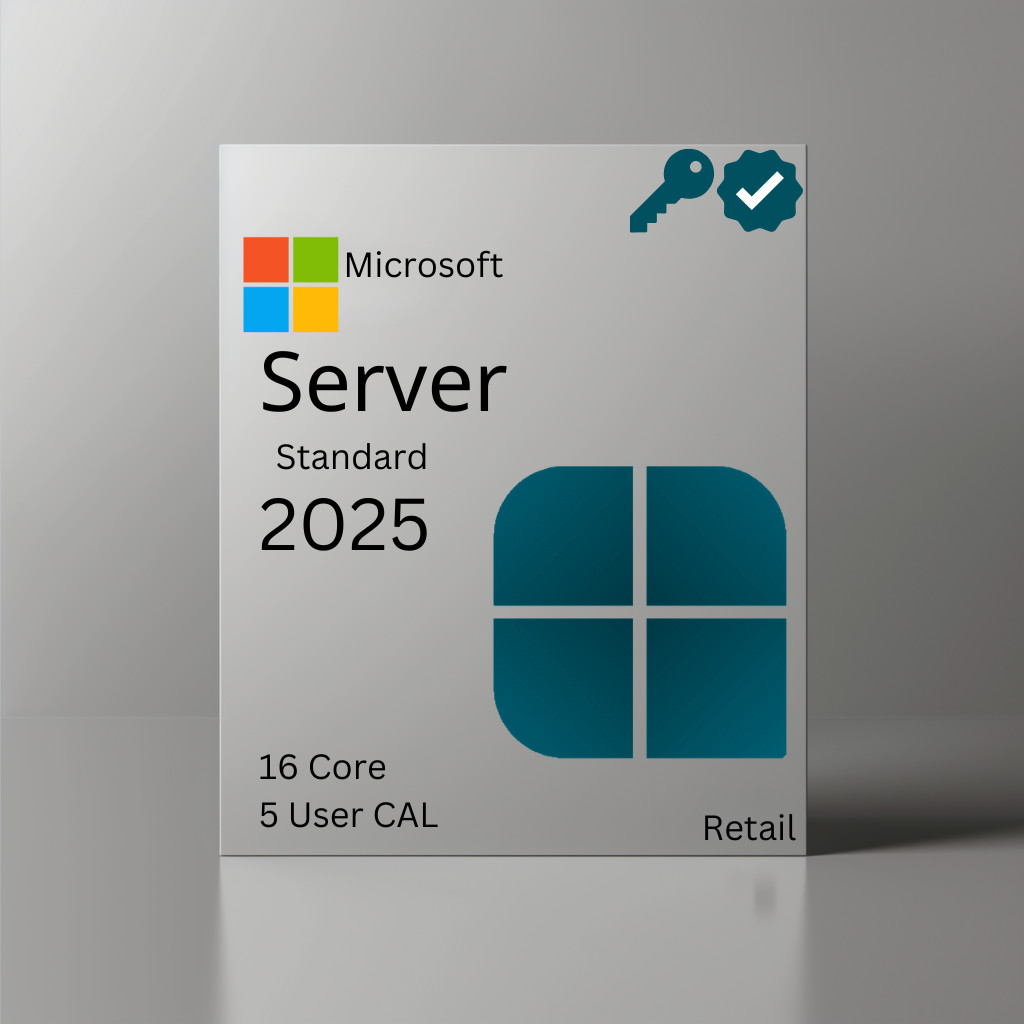 Image of Microsoft Windows Server 2025 Standard– 16 core licenszkulcs - 5 CAL-al